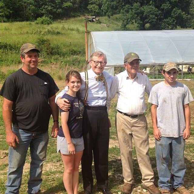 President Gee at the Fogleson farm