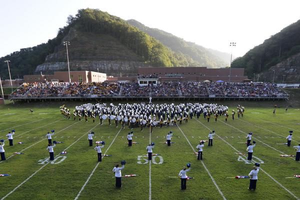 Band formation on McDowell County football field