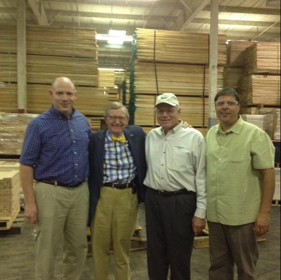 President Gee with Alleghney Wood Products staff members