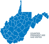Map of West Virginia counties